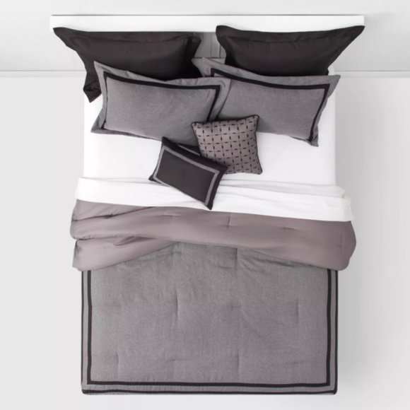 Threshold Other - 8pc Sanford Comforter Set Black/Grey